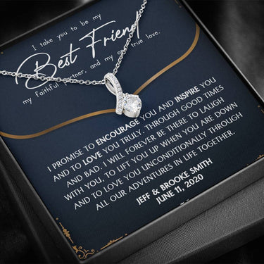 Personalized Bride Best Friend Alluring Beauty Necklace - Love You This Much